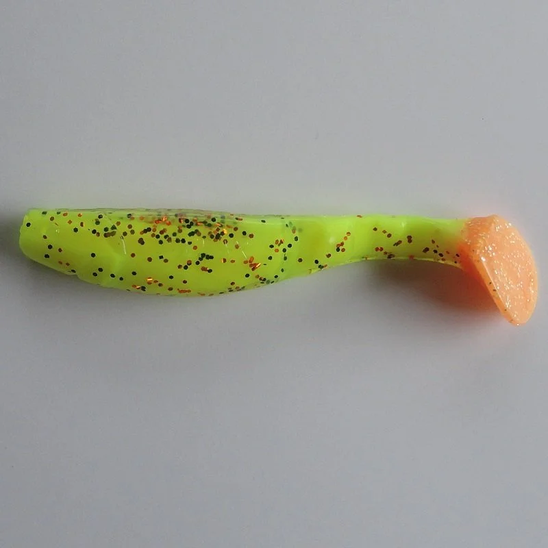 Kopyto Long 10cm (4") Chartreuse Svart/Orange Glitter Orange Firetail