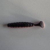 Bass Shad Pärlemor/Svart med Lila Glitter 6 cm