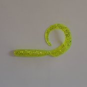 Curlytail Chartreuse med Silver Glitter 15 cm
