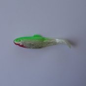 Diamond Shad Vit Pärlemor/Grön/Röd med Glitter 7,5 cm