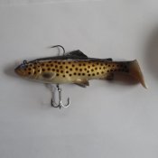 3D Trout Rattle Shad Dark Brown Trout 17 cm