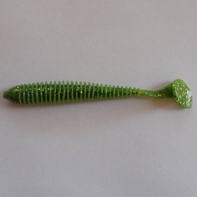 Grip Leech Slemgrön med Guld/Grönt Glitter 9 cm