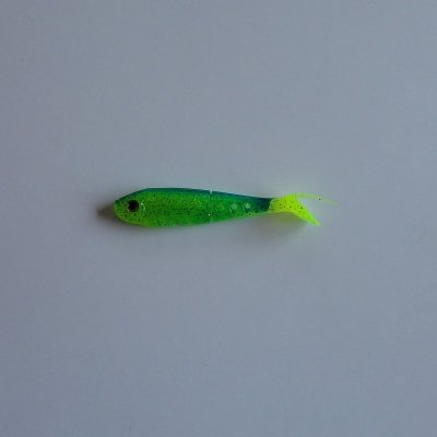 Buster Shad Chartreuse/Blå Rygg 7,5 cm
