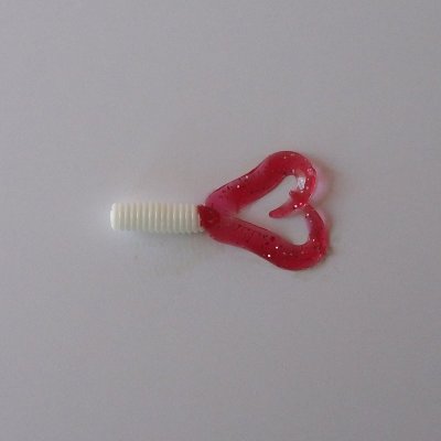 Twister Dwuogonovy Vit/Röd med Glitter 5 cm