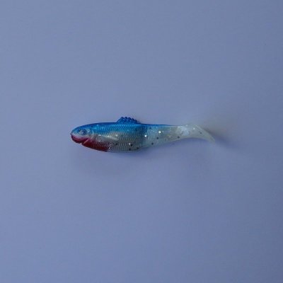 Diamond Shad Vit Pärlemor/Blå/Röd med Glitter 6,2 cm