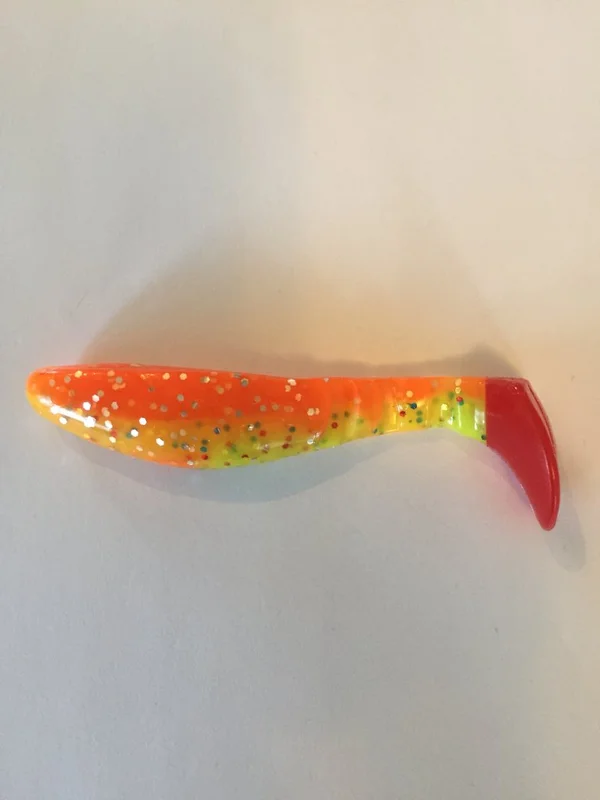Ripper Kopyto 7,5cm (3") Orange/Chartreuse Mixglitter Röd Svans