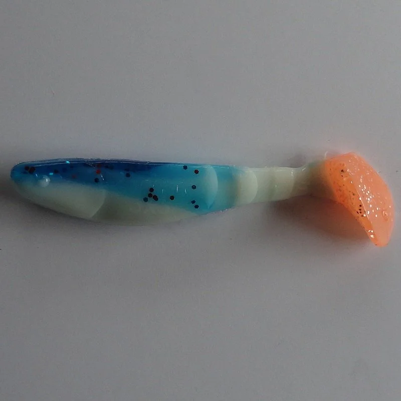 Ripper Kopyto 7,5cm (3") White/Blue Orange Silverglitter Svans