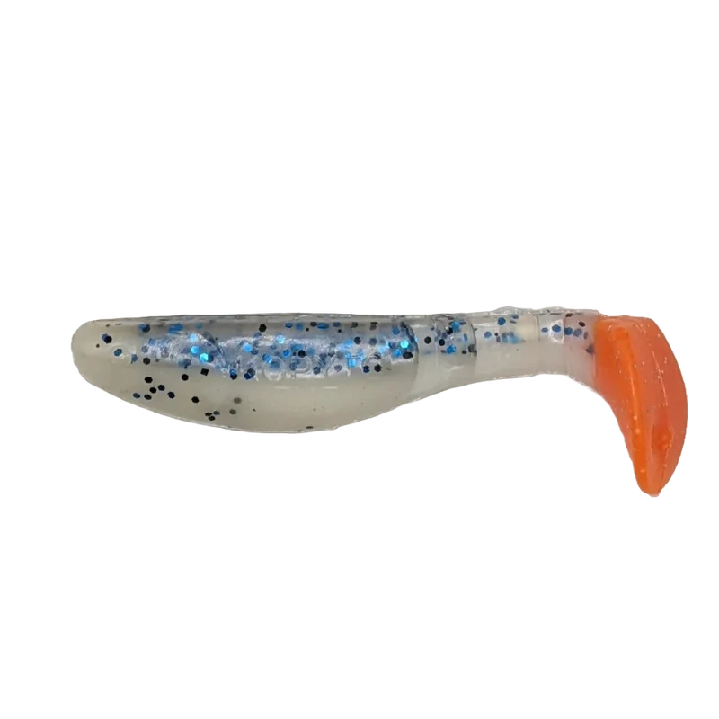 Ripper Kopyto 7,5cm (3") White/Dark Blue Pearl Blått Glitter Orange Silverglitter Svans